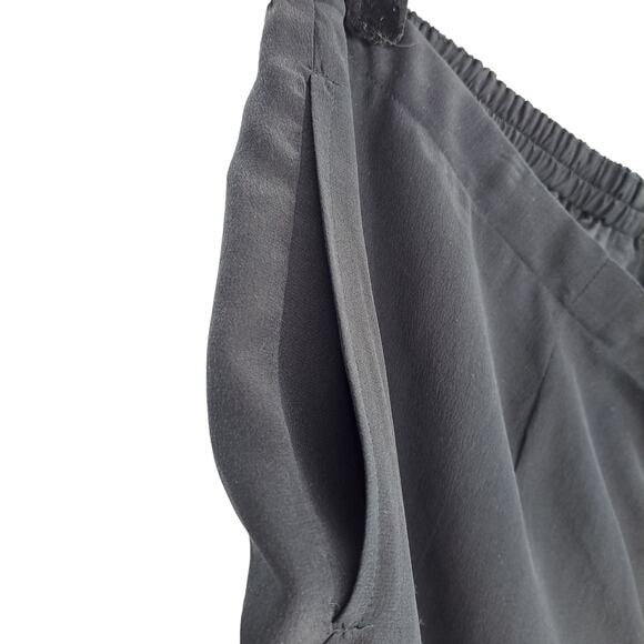 Citron Santa Monica 100% Silk Straight Leg Pant Washable Black Women's Size 0X - Picture 3 of 10